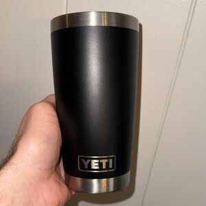 2PC YETI Matte Black Tumbler Stainless Steel 20oz Rambler Cup & Orca Tumbler